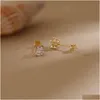 Kolczyki dla kobiet 925 Sterling Sier Sier Plated 18K Gold Fashion Lab Created Diamond Gift Jewelry 221119 Drop dostawa dhqnx