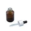 Storage Bottles Empty Bottle Glass Dropper Brown Pipette 25pcs Black Glod Silver Ring Rubber Top 30ml Essential Oil Vials