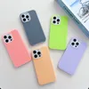 Funda de silicona líquida Jelly para teléfono iPhone, carcasa de goma de Gel suave al tacto, 15, 14 Plus, 14Pro, 13Pro, 12Pro, 11Pro, 15 Pro Max