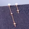 Dangle Earrings BALANBIU Asymmetric Luxury Zircon Star Acrylic Pearl Rose Gold Color Brass For Women Gifts 2023 Fashion Jewelry