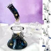 Free Shipping Colorful Thick Glass Bongs Bent Type Dual Perc Birdcage Filter Glass Water Pipes 2 Function Glass Bong 18.8 mm