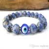 SN0577 Jasper Evil Eye-armband Veel geluk Eye-bedelarmband Blauwe en witte stenen armband voor heren291G