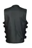 Men's Vests SWAT Style Motorcycle Biker Leather Vest with Two Concealed Gun Pockets 230908