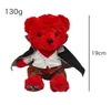 YORTOOB Un ours rouge dans une cape noire, personnage de dessin animé, cadeau parfait pour les enfants ou les filles, décoration de la maison