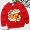 Hoodies moletons gatinho nuggets fast food gato gráfico tendência crianças roupas meninas engraçado animal vermelho harajuku gatos sudadera meninos moletom 230907