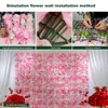 Kunstblumen-Grün, 6 Stück, künstliche Blumen, Wandpaneel, 3D-Blumenhintergrund, künstliche Rosen für Wand, Party, Hochzeit, Brautparty, Outdoor-Dekoration 230907