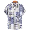 Men's Casual Shirts Summer Men Hawaiian 3d Shirt Fashion Floral Social 2023 Beach Printing Tropical Short Sleeve Tops Pattern