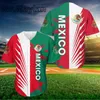 Chemises occasionnelles pour hommes World Baseball Mexique 3D Imprimer Mesh Fiber Jersey pour homme T-shirt Tops Tee Mens Streetwear manches courtes Sport Survêtements 230907