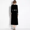 Casual Jurken Vrouwen Business Midi Jurk Elegant Office Dames Kleding Winter Herfst Vrouwelijke V-hals Borduren Lange Mouw Vestidos Uitloper