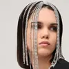 مشابك الشعر barrettes Stonefans الفاخرة غطاء الرأس قبعة Rhinestone شرابة السلسلة السلسلة Crystal Multi Strand السلاسل رئيس الرأس HE214U