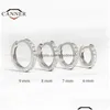 후프 Huggie Hie Canner Real 925 여성을위한 Sterling Sier Earrings Round Circle Earring 지르콘 피어싱 이어링 개인화 된 트렌드 DHO6X