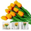 Fleurs décoratives 10 pièces décoration de fleurs artificielles fausses tulipes vraies touches Bouquets de mariée