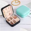 Jewelry Boxes Double Layer Pu Leather Jewellery Storage Earring Box Display Case Organizer Packaging For Women Travel 230808 Drop Deli Dh9Gz