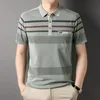 Męskie polo mlshp bawełniane letnie koszule polo luksusowe krótkie rękawy inteligentne swobodne pasiaste męskie męskie tshirty mody golf man tee 3xl 230907