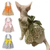Dog Apparel Floral Skirt Summer Bowknot Princess Dress For Small Dogs Cats Puppy Slip Chihuahua Yorkshire Pet