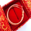 Attractive 24k solid real gold Closure Unique lady hoop circle earring whole Unconditional Lifetime Replacement Guarantee211E