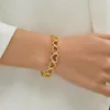 Braccialetto di alta qualità a forma di cuore cavo vuoto intarsiato zircone aperto per le donne ragazza rame color oro regalo gioielli per feste all'ingrosso