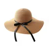 Summer Girls Grass Hats Hats Dzieci Bowbon Beach Cap Kobiet Dziewczyny Dust-Out Sunhats Baby Fashion Słomaż słomy kokardki