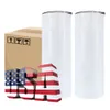 USA CA Warehouse 20oz Straight Double Wall rostfritt stål Kaffemuggar Sublimering Tumbler 4.23