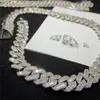 Plaqué or 18 carats, testeur de 13mm, Baguette de Moissanite cubaine, lien de collier en diamant, chaîne Vvs Moissanite glacée, Awojm cubain de 15mm