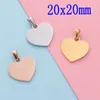 Charms 20 stks/partij 100% Roestvrij Staal Spiegel Gepolijst 20mm 25mm Hart Tag Charm Hanger voor Armband Ketting DIY Sieraden Maken Charms 230907