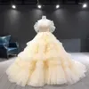 パーティードレスYuxiya Vestidos de noche Real Po Zuhairmuardシャンパンストラップレスボールガウンフォーマルプロムウェディング女性イブニングドレス