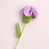 Dekorativa blommor Creative Handmade Carnation Flower Crochet Wool Hand Sticking Artificial Fake Bouquet Mors daggåvor