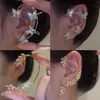 Boucles d'oreilles à Clip papillon plaqué argent pour femmes, Clips d'oreille sans Piercing, Zircon scintillant, manchette d'oreille 278P