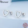 Orecchini a bottone in argento sterling 925 con cuore cavo Orecchini in argento minimalista per donne Gioielli di fidanzamento anniversario BSE717 230907