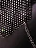 Women's Tanks Bling Rhinestones Metallic Crop Top For Women Sexy Backless Bralette Party Halter Camisole Full Diamonds Sequins Tank Tops Y2K