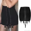 Kjolar Rok Pensil Mini Bodycon Depan BERENDA SILANG PINGGANG TINGGI WANITA DENGAN SABUK STARTER PAKET BERLIPAT SOLID HARAJUKU GROSIR 230907