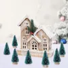 Christmas Decorations 12pcs Mini Trees Bottle Brush Plastic Winter Snow Ornaments Tabletop Crafting DIY Decoration Gift 230908