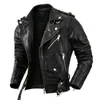 Herren Leder Faux Schwarz Motorrad Stil Frühling Jacke Plus Größe 4XL Natürliche Schaffell Herbst Slim Fit Kurze Echte Mäntel 230908