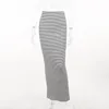 Skirts Long Skirt Women High Waist Black White Striped Knitted Maxi Korean Style Bodycon Harajuku Elegant Streetwear