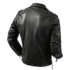 Herren Leder Faux Schwarz Motorrad Stil Frühling Jacke Plus Größe 4XL Natürliche Schaffell Herbst Slim Fit Kurze Echte Mäntel 230908