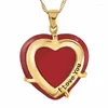 Pendentif Colliers Romantique Coeur Rouge Rose Fleur Collier Charme Femmes De Mariage Chaîne En Or Bijoux Cadeau De La Saint-Valentin