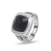 Bandringe für Damen und Herren, klassisch, 14 mm, schwarzer Onyx, Zirkon-Ringe, Modeschmuck, Accessoires, Rings281f