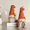 Kerstversiering Herfst Gnome Pompoen Zonnebloem Zweedse Elf Dwerg Pluche Ornamenten voor Huis Herfst Thanksgiving Decor 230907