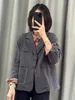 Frauen Anzüge Blazer Jacke 2023 Herbst Mode Lässig Lose Vielseitige Offene Linie Kontrast Farbe Einfache Retro Schlank Anzug Mantel z2923