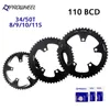 Gruppi bici PROWHEEL 110BCD Corona 34T 50T Strada 9 10 11 Velocità Doppia 110 BCD Ruota dentata per bicicletta Parte 230907