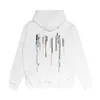 Modemärke Tröja Crack Letter Splash Ink Flow Paint Graffiti Hoodie Par Outfit Coat