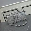 Фирменная сумка Дизайнерская сумка на плечо Модная сумка Сумка через плечо с имитацией хрусталя и вышивкой бисером в двух размерах