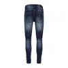 Mode High Mens Amiirii Jean 2024 Demin Purple Street Jeans Modemarke Patch Klassiker Slim Fit Small Foot Men D12A