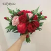 Wedding Flowers EillyRosia Red Pink Retro Bridal Bouquet For Bride Beautiful Artificial Holding Custom Made