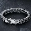 Armreif Massives schweres Edelstahlarmband für Männer Herren-Gliederkettenarmbänder Metallarmreifen Armband Handschmuck Geschenke Freund Dro Dh5Xz