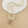 НОВОЕ модное женское роскошное дизайнерское ожерелье, колье, кулон-цепочка, кристалл, 18-каратное позолоченное латунное медное ожерелье с буквой C, массивное 272I