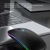 Wiederaufladbare kabellose Bluetooth-Maus mit 2,4 GHz USB RGB 1600 DPI Maus für Computer, Laptop, Tablet, PC, MacBook, Gaming-Maus, Gamer