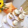 Bakvormen Rak Display Makanan Penutup Berdiri Kerajinan Kertas DIY Hidangan Cupcake Ulang Tahun Bundar Sekali Pakai 3 Lapis Alat Kue 230907