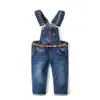 Rompers KIDSCOOL SPACE Little Girl Boy Jean Overalls Toddler Ripped Denim Cute Slim Pants 230907