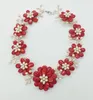 Halsband, eine klassische Korallenblumen-Halskette, afrikanische Braut-Hochzeits-Halskette. Wunderschöne 20"